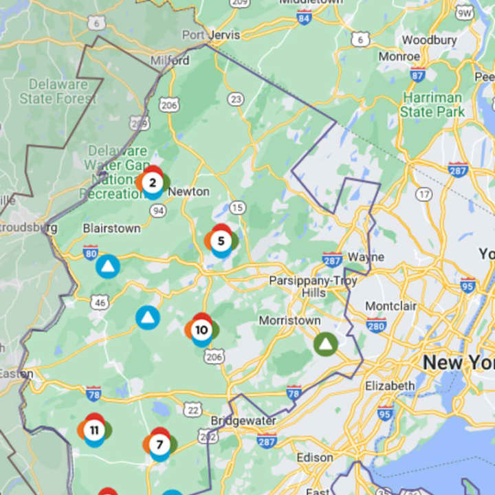 Numerous customers are without power in New Jersey.