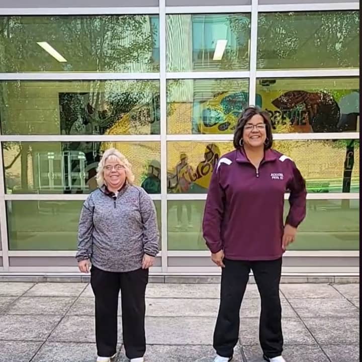 Altoona Area Junior High School gym teachers Jill Lane (left) and Jill Helsel (right) are going viral on TikTok.