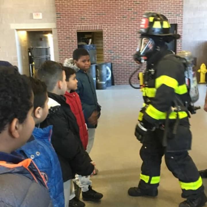 Norwalk firefighters gave students from The High Road School a recent tour of their firehouse.