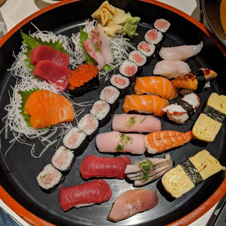 A sushi and sashimi combo from Torigo Japanese Restaurant