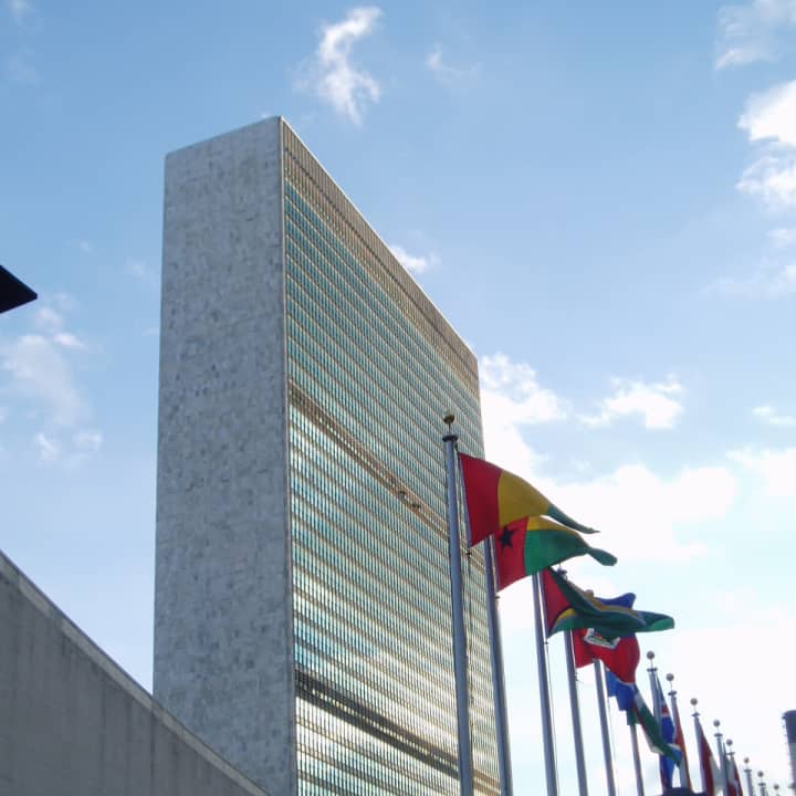 United Nations headquarters in Manhattan. 