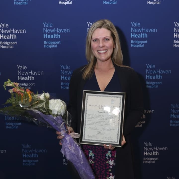 Victoria Monks of Stratford, Cardiovascular Services technologist, recipient of Bridgeport Hospital&#x27;s George B. and Alice P. Longstreth Humanness Award