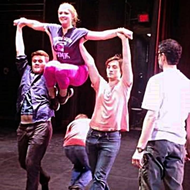 WHS Company cast members, Thomas Valenti, Jenna Babyak and Jason Schoelkopf practice a scene from &quot;Legally Blonde&quot; with choreographer, Rudd Anderson. Emmanuel Church will provide a preview of Company&#x27;s spring show on Sunday, Feb. 28.