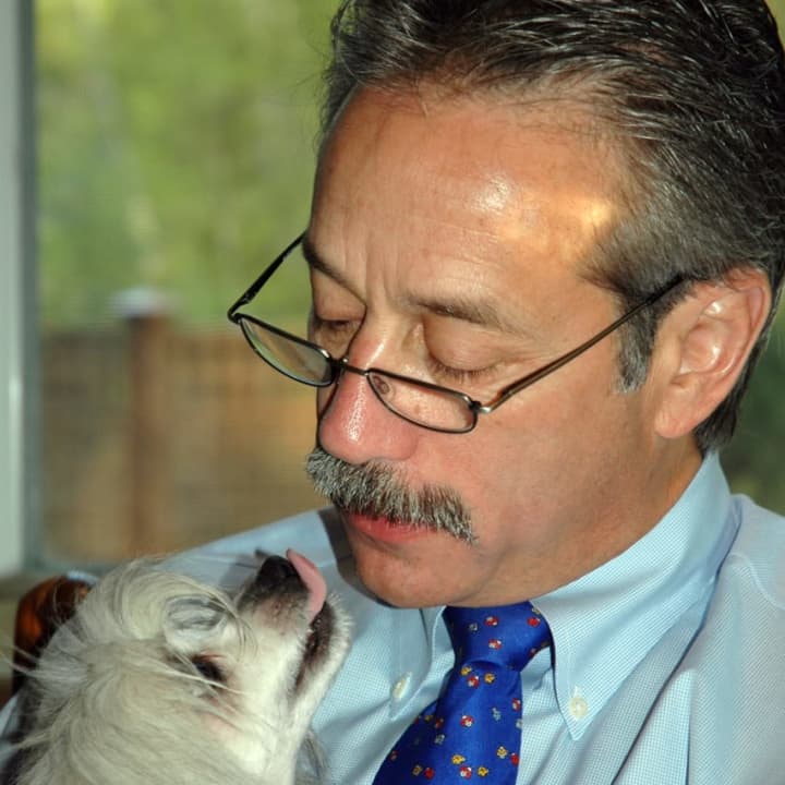 Dr. Dean J. Cerf with his beloved late dog, Willow.