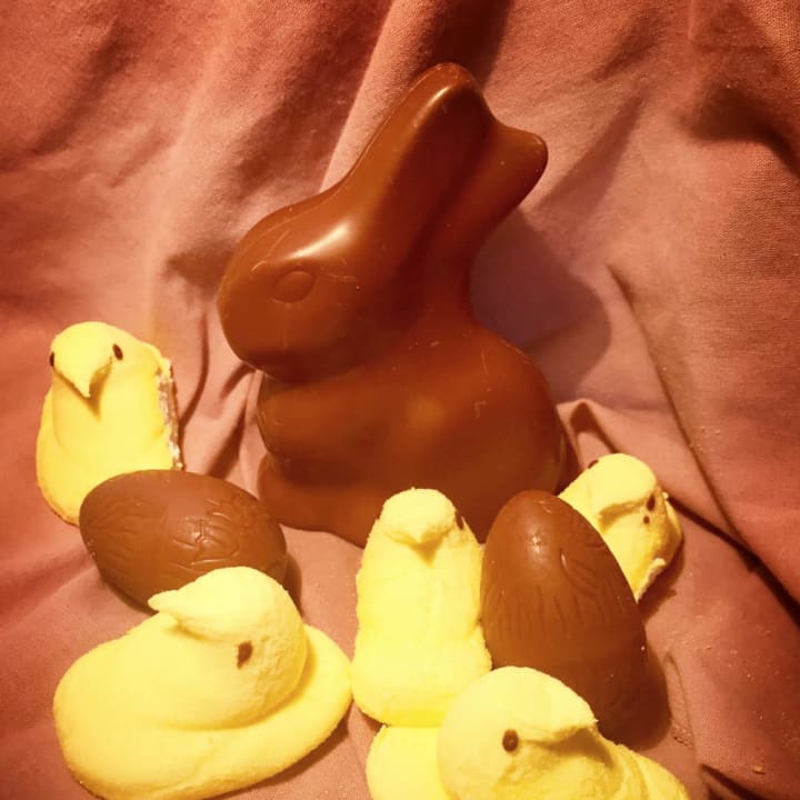 Is any Easter basket complete without chocolate bunnies and Peeps?