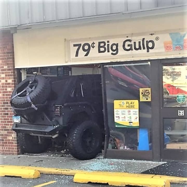 The Jeep crashed through the Cliffside Park 7-Eleven&#x27;s front window.