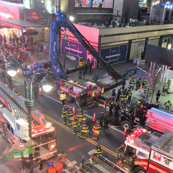 34th Street at 7th Avenue remained closed indefinitely after Monday night&#x27;s mishap.