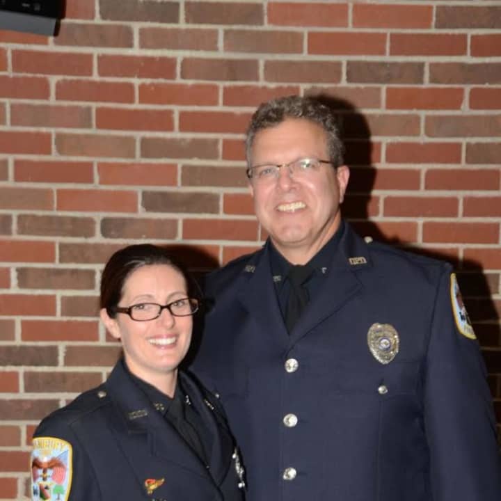 Sgt. Amity LaFantano and Sgt. Robert Conrad were both promoted to the position of sergeant Wednesday by the Danbury Police Department.