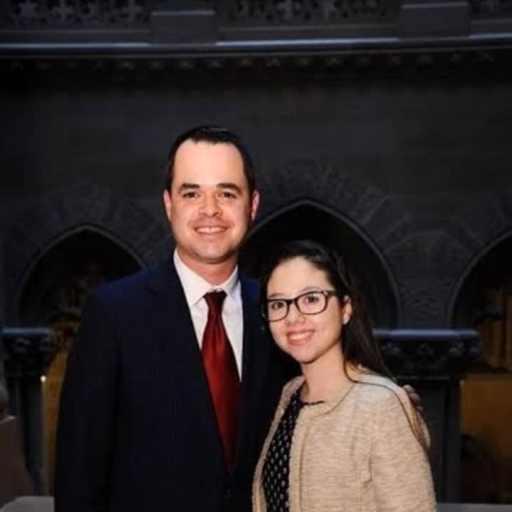 Sen. David Carlucci stands with Lauren Shields, now 15, the Stony Point resident and heart transplant recipient after whom Lauren&#x27;s Law is named.
