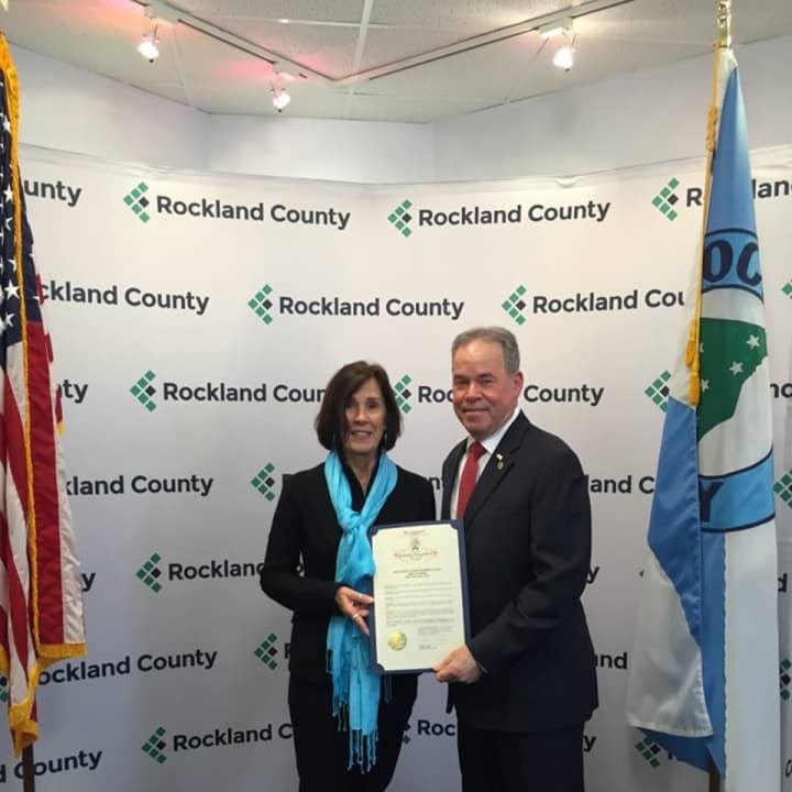 Denise Hogan received a proclamation from Rockland County Executive Ed Day.