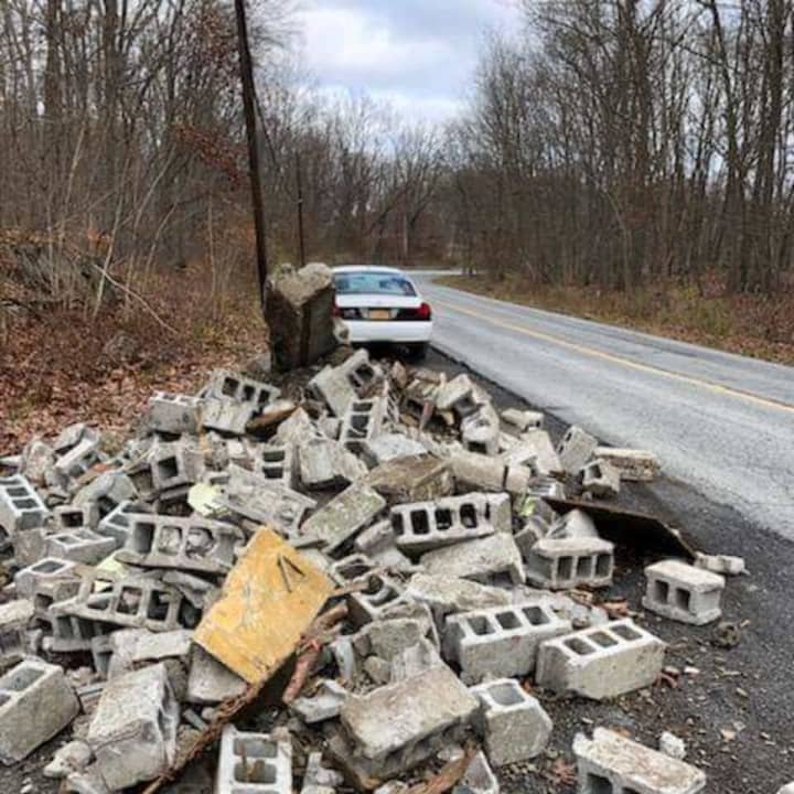 Construction waste illegally dumped on Baldwin Road.