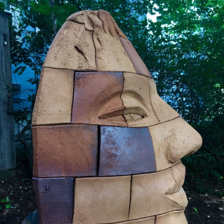 This colossal head by sculptor James Tyler is on exhibit in Nyack.