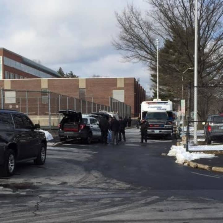 Stamford police searched Stamford High School overnight.