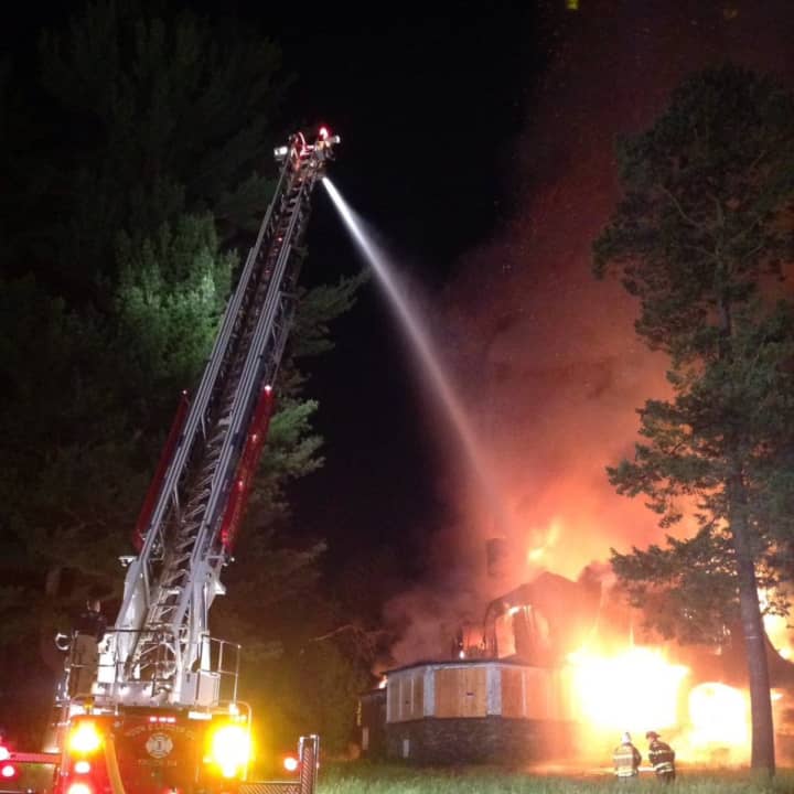 An intense fire destroyed a vacant home overnight on Castle Hill Road in Newtown.