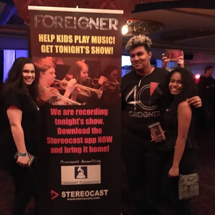 Michael Bansey and his fellow students of the Port Chester High School Select Choir performed with Foreigner at the Capitol Theatre on Feb. 13.