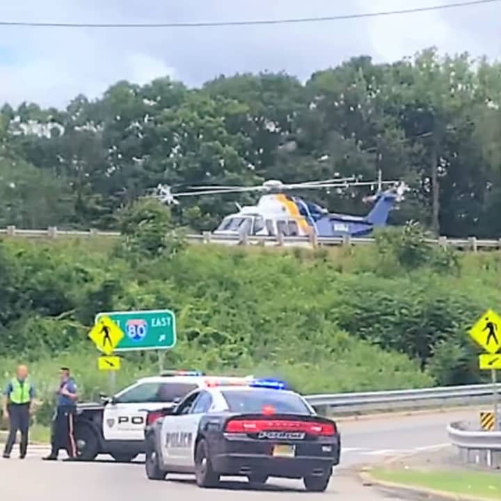 Two medical choppers were called to the scene of the eastbound Route 80 crash in Mount Arlington.