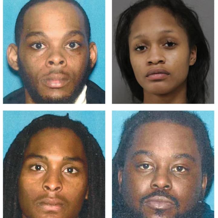 Suspects from Newark, clockwise from top left: Karl Murray, Tayiyah Jackson, John Frazier and Abdul Crowley.