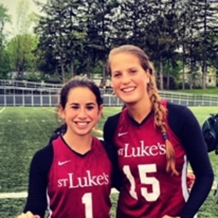 Stamford&#x27;s Lindsay Bralower, left, and Weston&#x27;s Caroline Parsons were named Academic All-Americans in girls lacrosse. Both players are recent graduates of St. Luke&#x27;s.