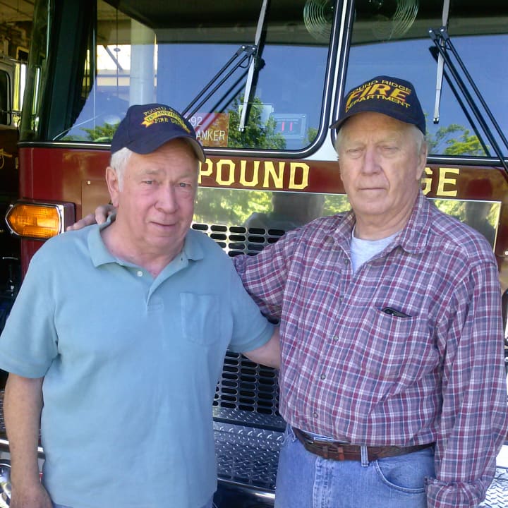 Bob Meyer and Ray Clark have volunteered for the Pound Ridge Fire Department for a combined 95 years.