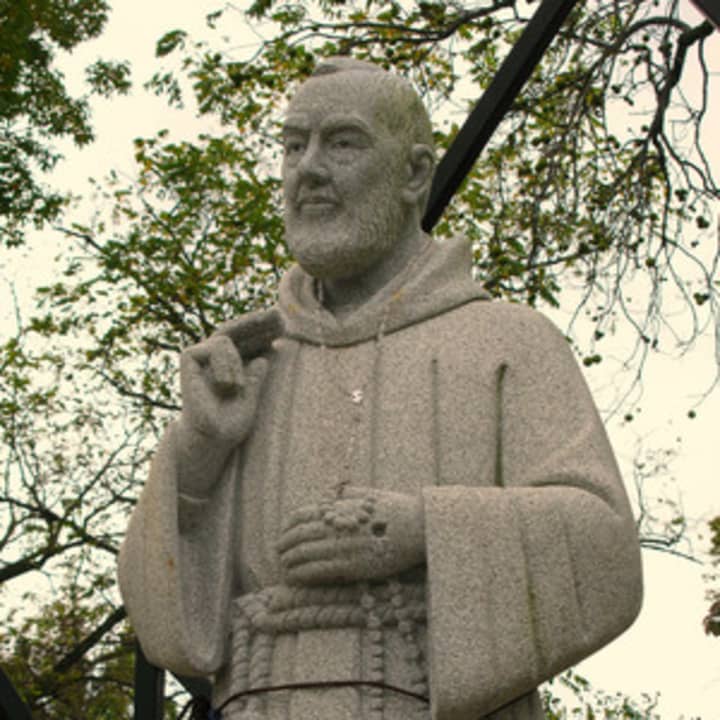 A statue of St. Pio of Pietrelcina in Washington, N.J. The Tuckahoe-Eastchester Columbus Day festival will honor the saint in the 11th year since his canonization.