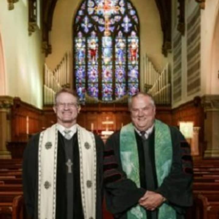 The Revs. Dan Love, left, and John Miller were recently selected as the new co-pastors of Rye Presbyterian Church. 