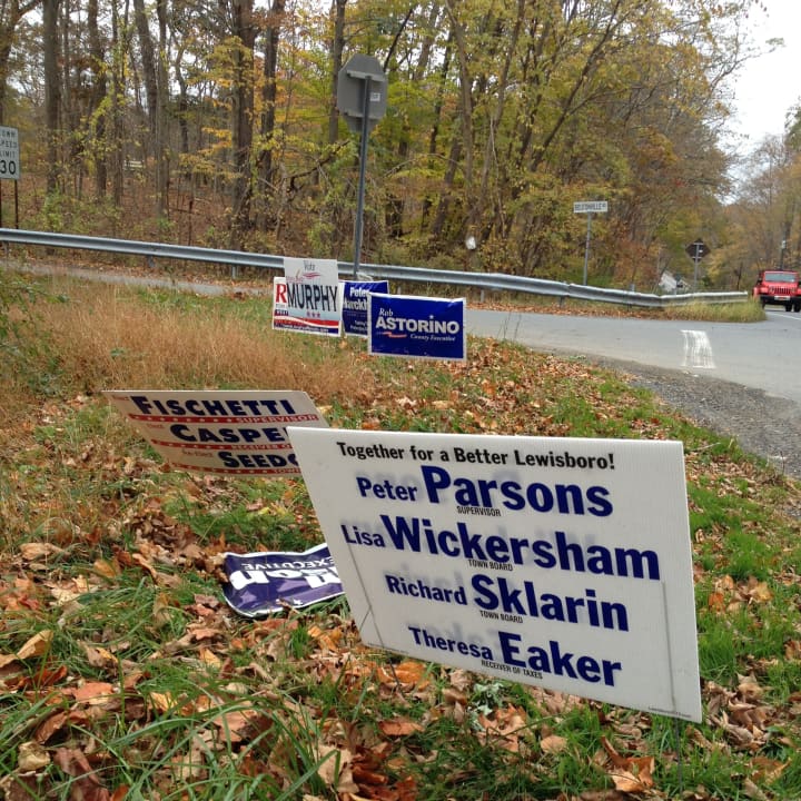 Campaign signs have been damaged and vandalized throughout Peekskill.