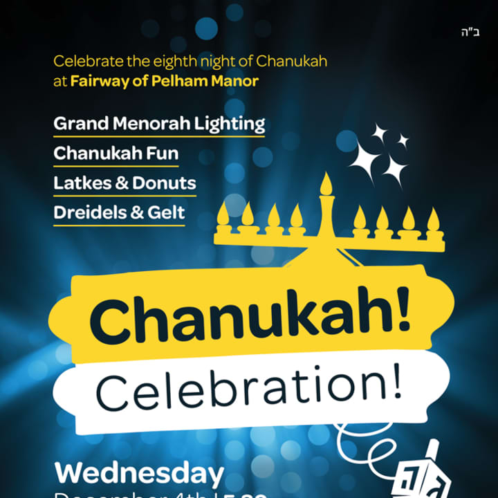  Chabad of Pelham is hosting a special Hanukkah menorah lighting celebration on Wednesday, Dec. 4. 