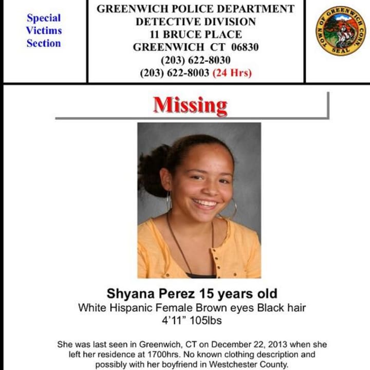 Greenwich Police are searching for a 15-year-old who has been missing since Sunday, Dec. 22. 
