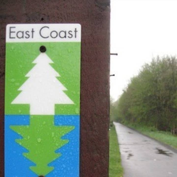 Signs similar to this would be placed along Halstead Avenue and Osborne Road in Harrison if the town joins the East Coast Greenway Alliance.