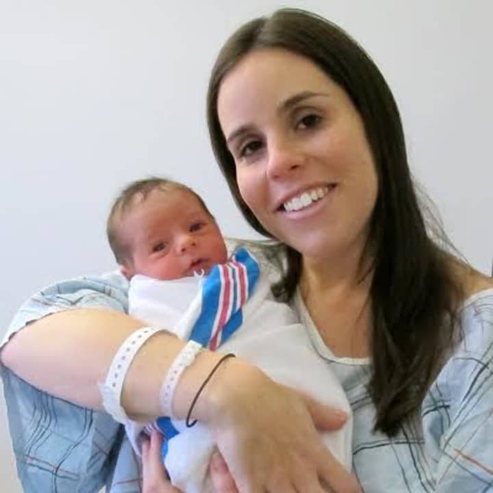 Mother Allison Emmett and New Years Baby Andrew James Aquilia (Dad Joe not pictured) who arrived at 12:24 a.m. Wednesday.