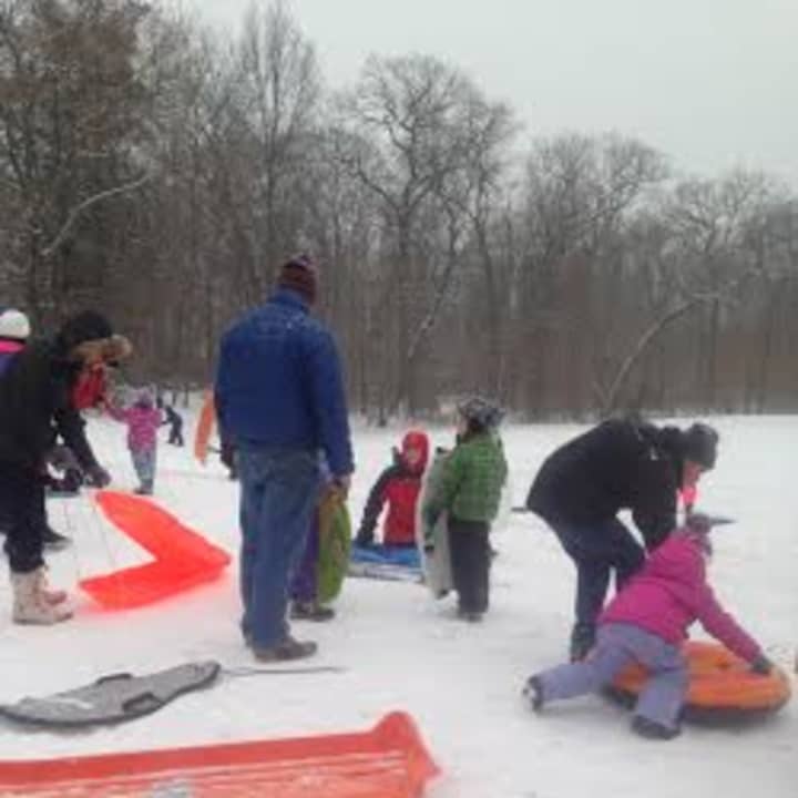 With no school Friday, kids in Greenwich can enjoy some sledding. 