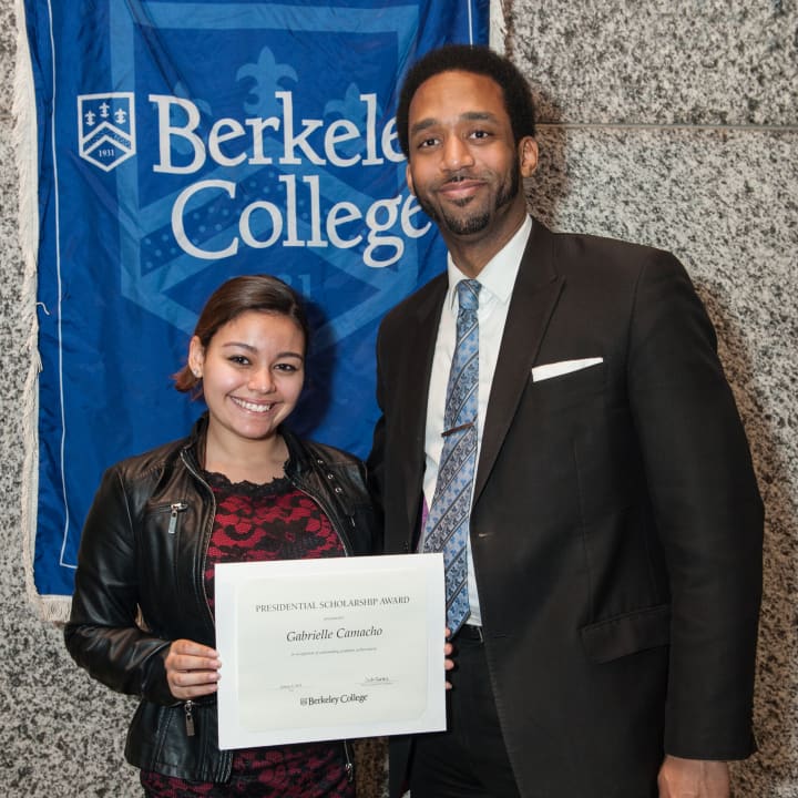 Gabrielle Camacho of Harrison receives a scholarship to Berkeley College. 