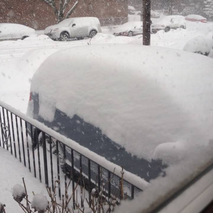 A car buried in the snow on Thursday morning in Yonkers.