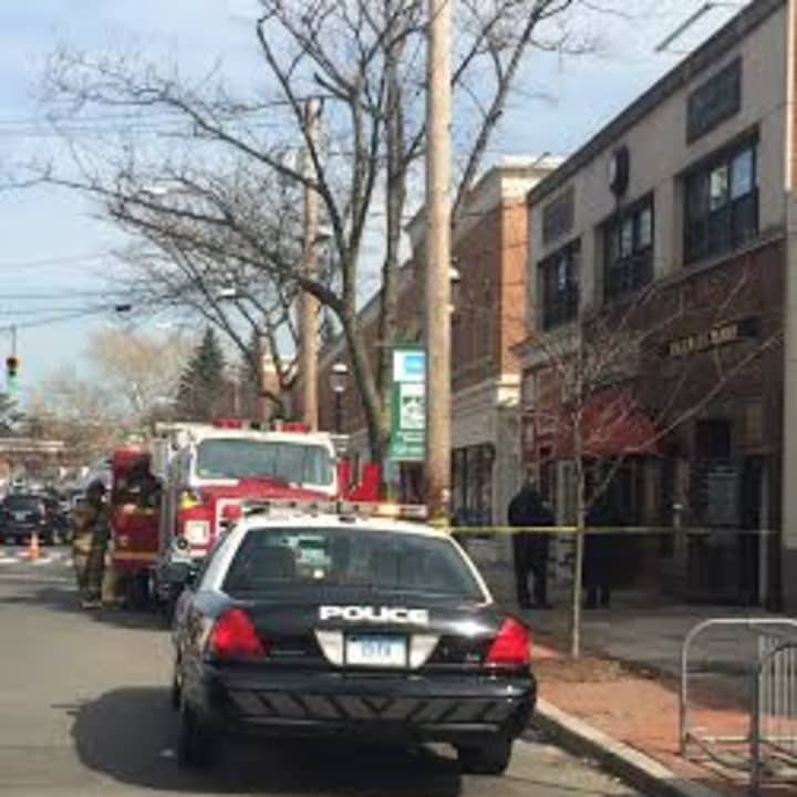Fire and police remain on the scene of the downtown Fairfield blaze on Thursday afternoon. 