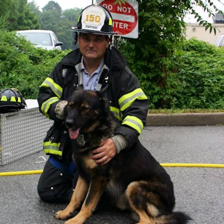 Greenville Fire Capt. Gus Spedaliere and his partner Canto. 