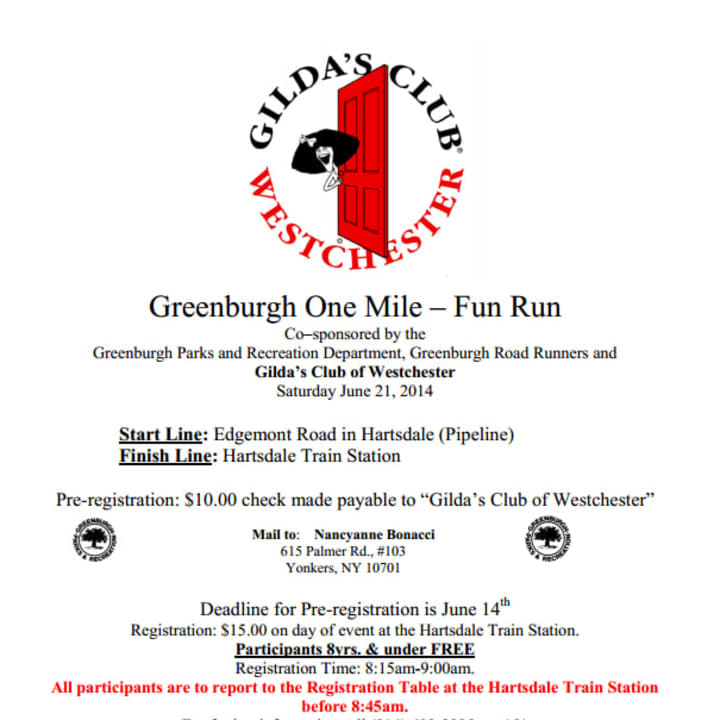 Greenburgh businesses will host a 1-mile fun run in June to benefit Gilda&#x27;s Club of Westchester.