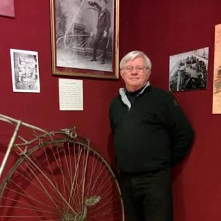 Dan Burke volunteers at the Stamford Historical Society.