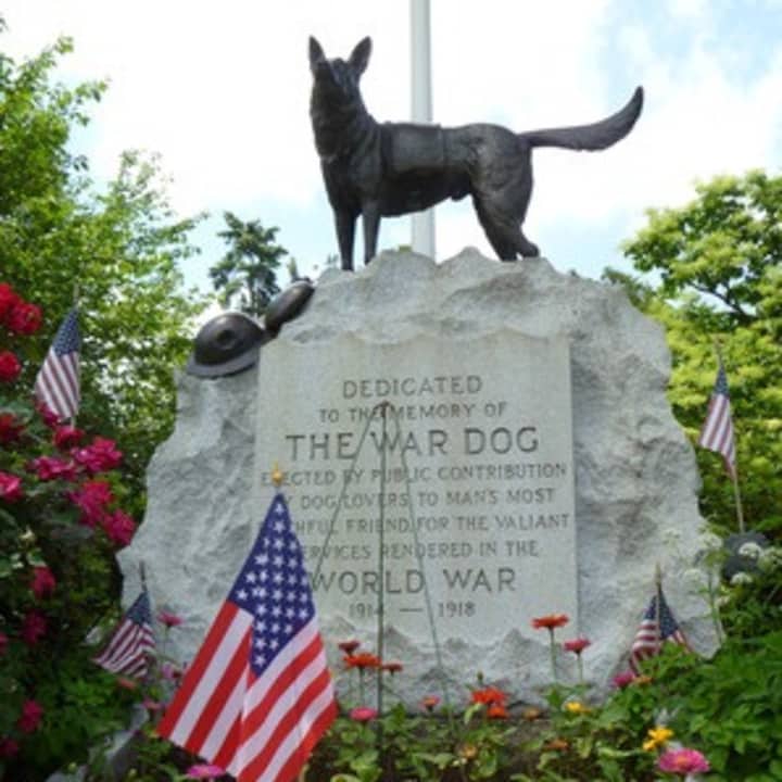 The War Dogs Monument at the Hartsdale Pet Cemetery.