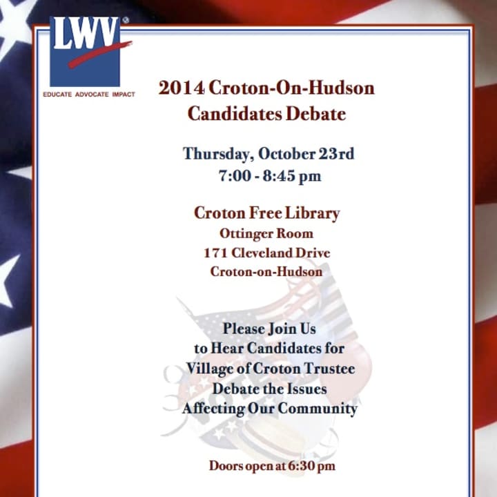 Join the League of Women Voters for a candidate&#x27;s forum on Thursday, Oct. 23.