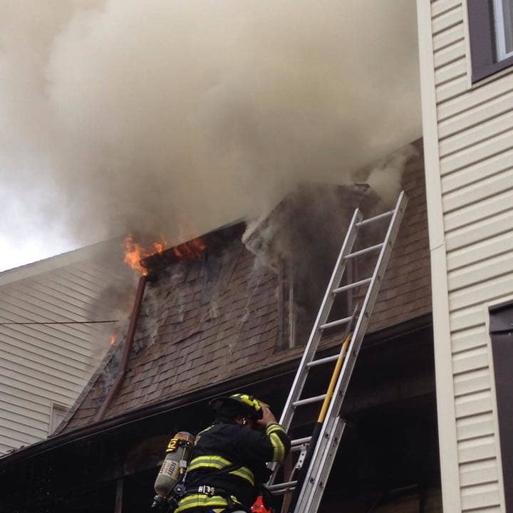 Firefighters are battling a blaze in Ossining.