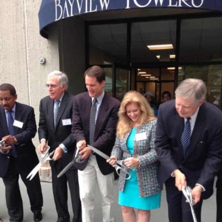 Ribbon-cutting ceremony held at the 200-unit Bayview Towers Complex in Stamford.