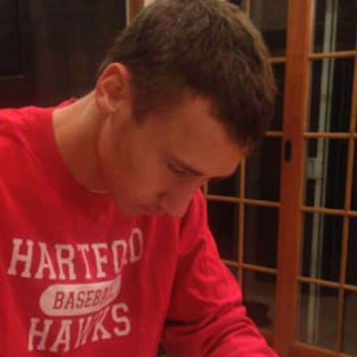 Billy DeVito, a senior at Stamford High, signs a letter of intent to attend the University of Hartford and play for the school&#x27;s baseball team.