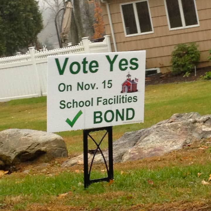 A sign on Westlake Drive in favor of the bond proposal, which was defeated on Saturday.