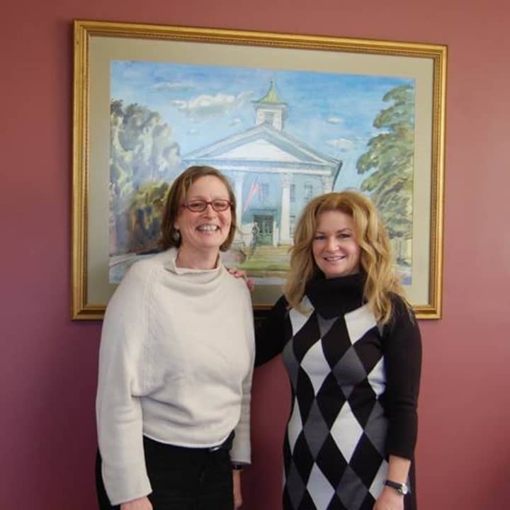 Sarah Johnson, Putnam County historian, left, and County Executive MaryEllen Odell.