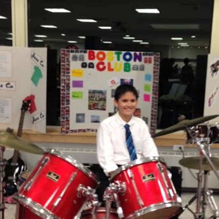 Eastchester Middle School seventh grader Christopher Tyrrell is a student of music teacher Mark Dodge.
