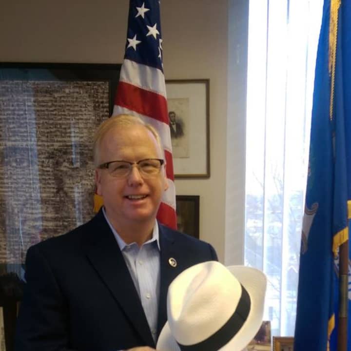 Danbury Mark Boughton participated in the inaugural Hat City Day celebration on Dec. 2. 