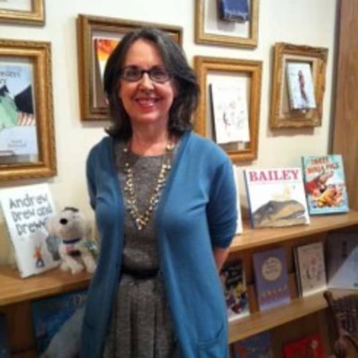 Francine Lucidon in her Larchmont bookstore, The Voracious Reader