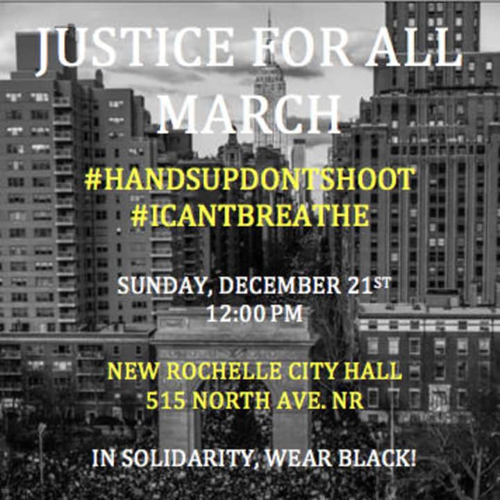 &quot;Black Lives Matters&quot; will march on New Rochelle City Hall at noon on Sunday.
