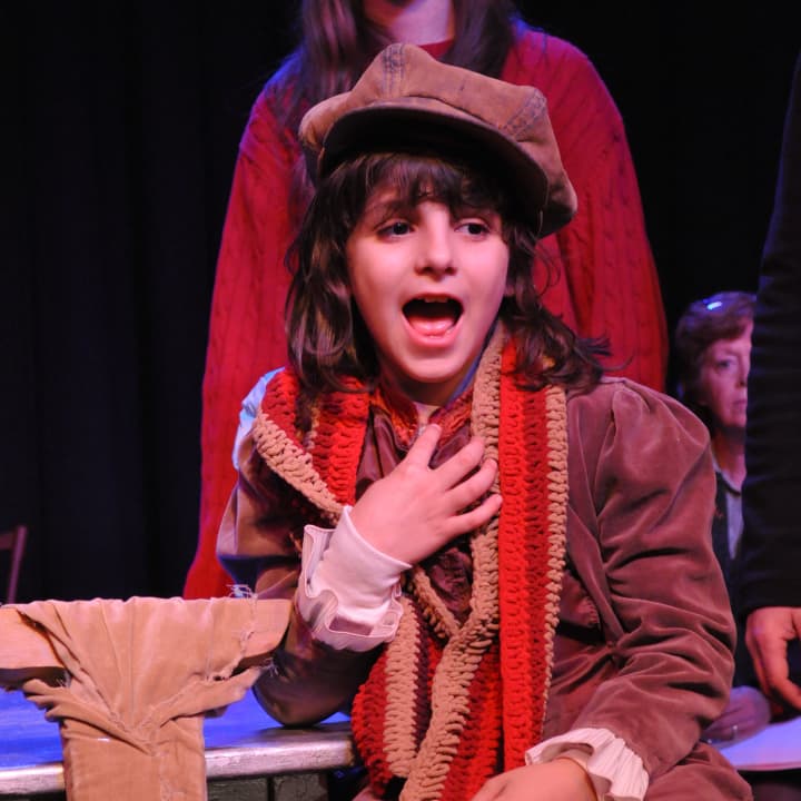 Mahopac resident Christopher Basulto is Tiny Tim in &quot;Scrooge: The Musical&quot; at Danbury&#x27;s Palace Theater.