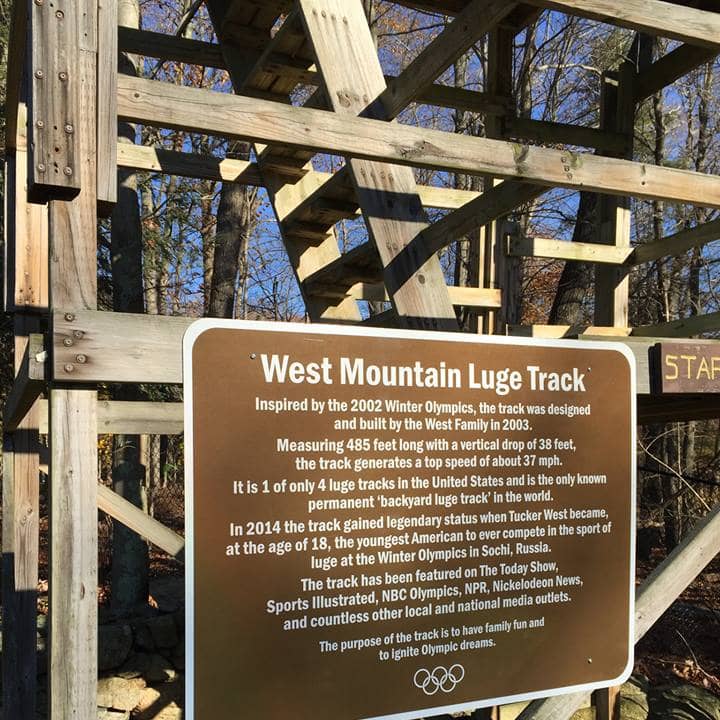 The luge run at the home of Olympian Tucker West will be open to the public on Saturday.